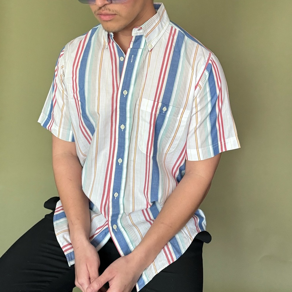 Men’s vintage style striped shirt by Evan picone - Picture 2 of 3